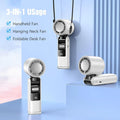 Portable Handheld Fan, 100 Speed Handheld Turbo Fan with Ice Mode, USB Rechargeable Personal Fan, 6000mAh Battery Operated, 24H Max Cooling Time, Small Pocket Desk Fan for Outdoor Travel