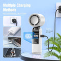 Portable Handheld Fan, 100 Speed Handheld Turbo Fan with Ice Mode, USB Rechargeable Personal Fan, 6000mAh Battery Operated, 24H Max Cooling Time, Small Pocket Desk Fan for Outdoor Travel