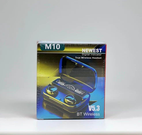 New M10 TWS Immersive Wireless Earbuds with Wireless Charging Case
