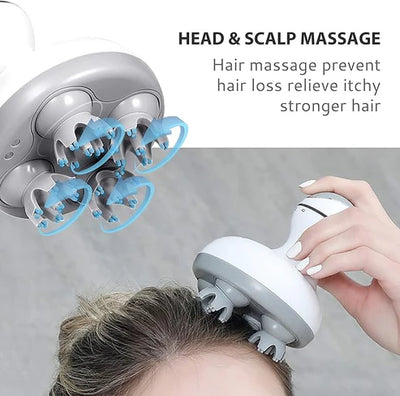 Electric Cordless Hair Scalp Massager with Kneading 84 Massage Nodes, Handheld Portable Head Scratcher Massager for Hair Growth, Deep Clean, Christmas Gifts for Women Men Mom Dad