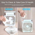 Portable Air Conditioner Cooling Fan, USB Desk Fan 3 Wind Speed 7 Colors LED Light 680ml Water Tank, Mini Evaporative Air Conditioner Fan for Room Office, Personal Air Cooler