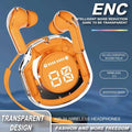 Transparent TWS Wireless Earbuds with LED Digital Display